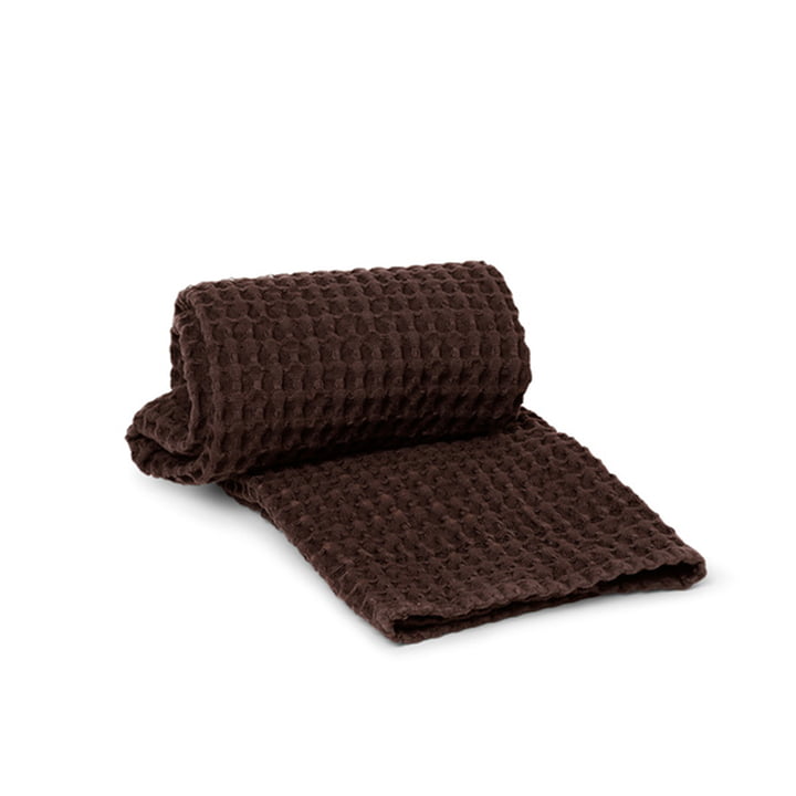 Organic håndklæde 50 x 100 cm fra ferm Living i chokolade