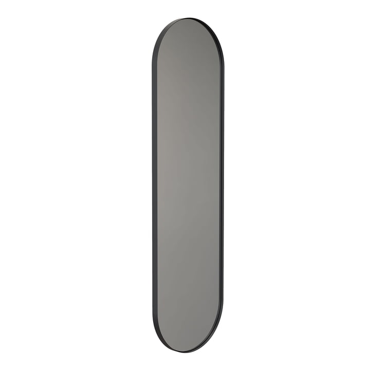 Unu vægspejl 4139 fra Frost med oval ramme, 40 x 140 cm, sort