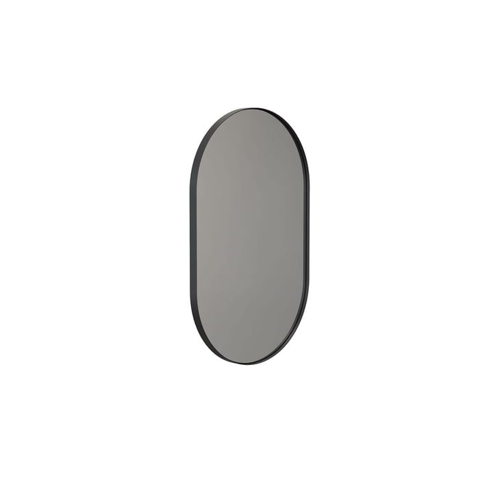 Unu vægspejl 4138 fra Frost, med oval ramme, 50 x 80 cm, sort