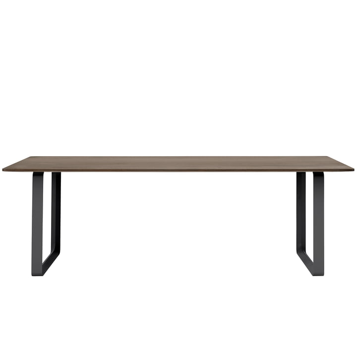 70/70 spisebord, 225 x 90 cm, røget eg / sort af Muuto