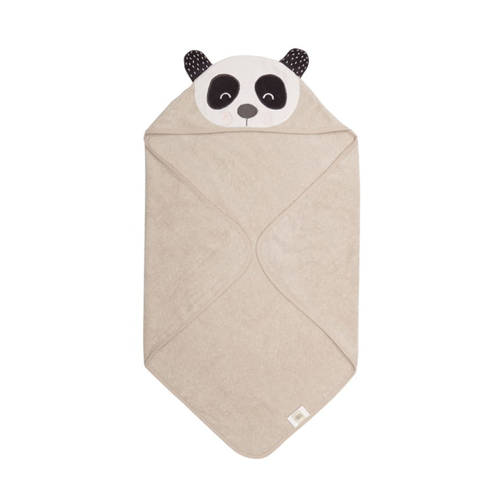 Penny Panda Baby hættehåndklæde fra Södahl, 80 x 80 cm, natur