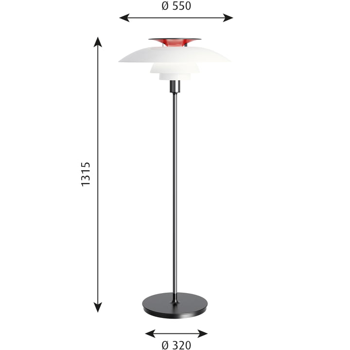 PH 80 gulvlampe af Louis Poulsen