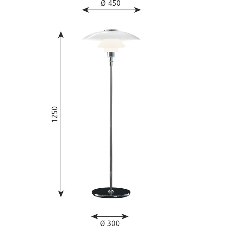 PH 4½-3½ gulvlampe fra Louis Poulsen