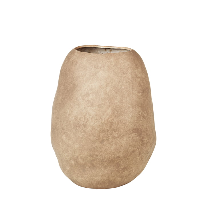Organic vase, H 43 cm af Broste Copenhagen i simpel taupe