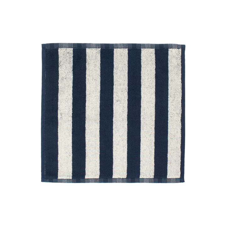 Marimekko - Kaksi Raitaa mini håndklæde 30 x 30 cm, sand / mørkeblå