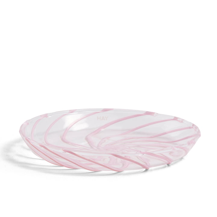 Spin Ø 11 x H 1,5 cm i farven klar / pink (sæt med 2)