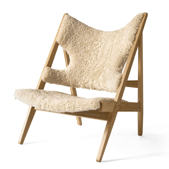 Audo - Knitting Chair, naturlig eg / fåreskind krøllet