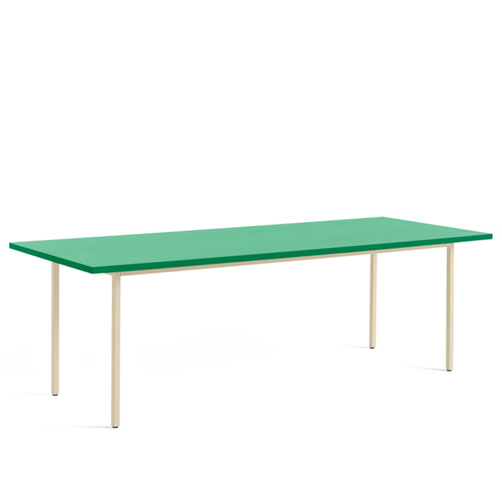 Two-Colour spisebord fra Hay i dimensionerne 240 x 90 cm i farven mint / elfenben