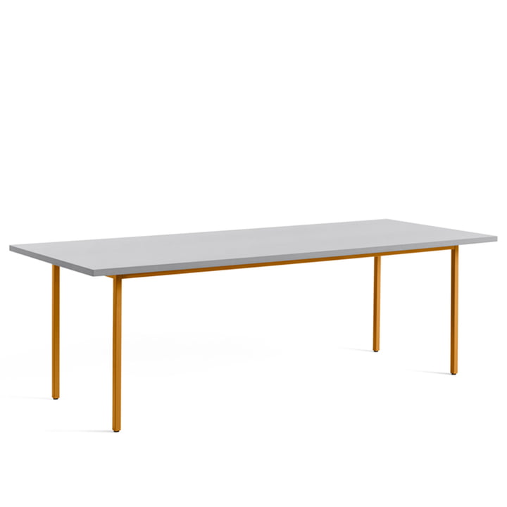 Two-Colour spisebord fra Hay i dimensionerne 240 x 90 cm i farven lysegrå / okker