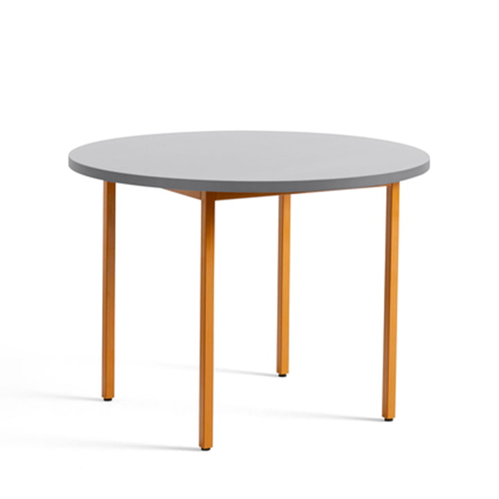 Two-Colour spisebord Ø 105 cm fra Hay i et rundt design i farven lysegrå / okker