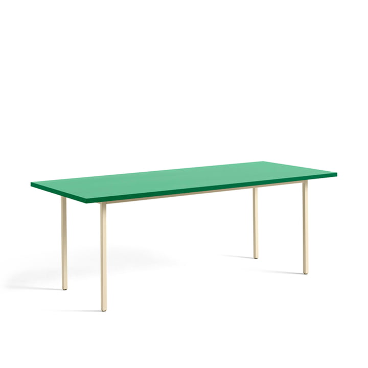 Two-Colour spisebord fra Hay i dimensionerne 200 x 90 cm i farven mint / elfenben