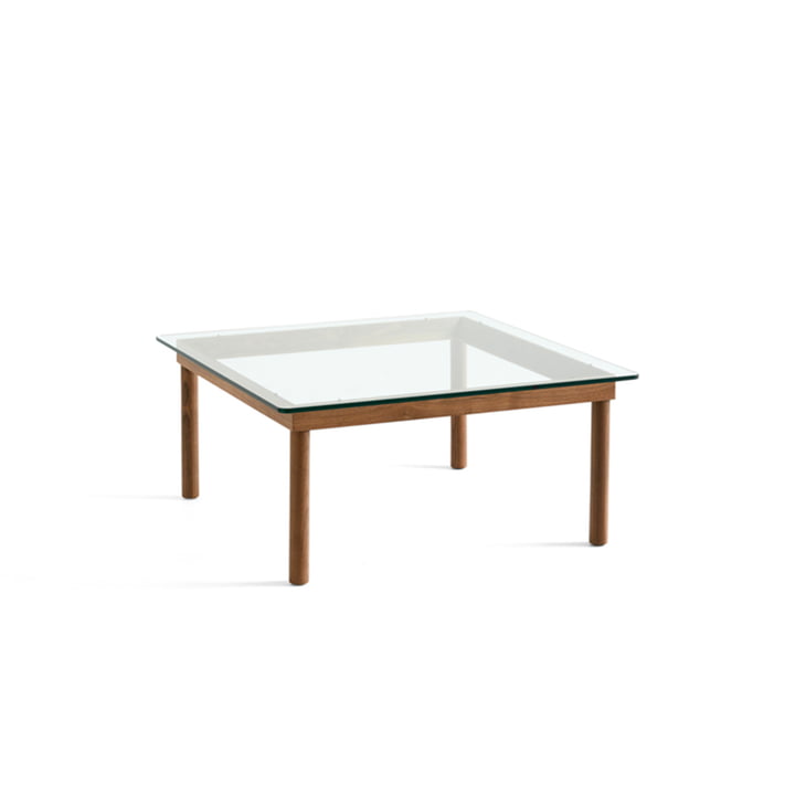 Kofi sofabord med glasplade fra Hay i målene 80 x 80 cm i farven valnød / klar