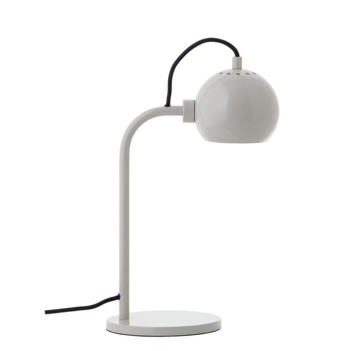 Ball Single bordlampe, lysegrå blank fra Frandsen