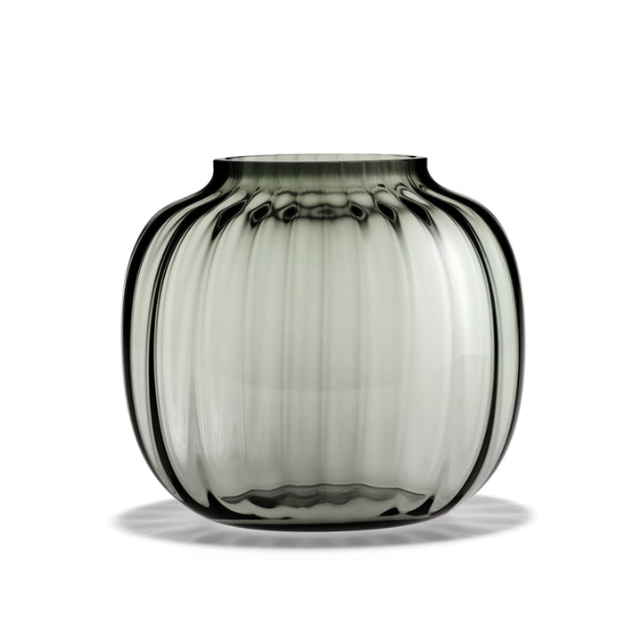 Primula vase oval af Holmegaard i farven smoke