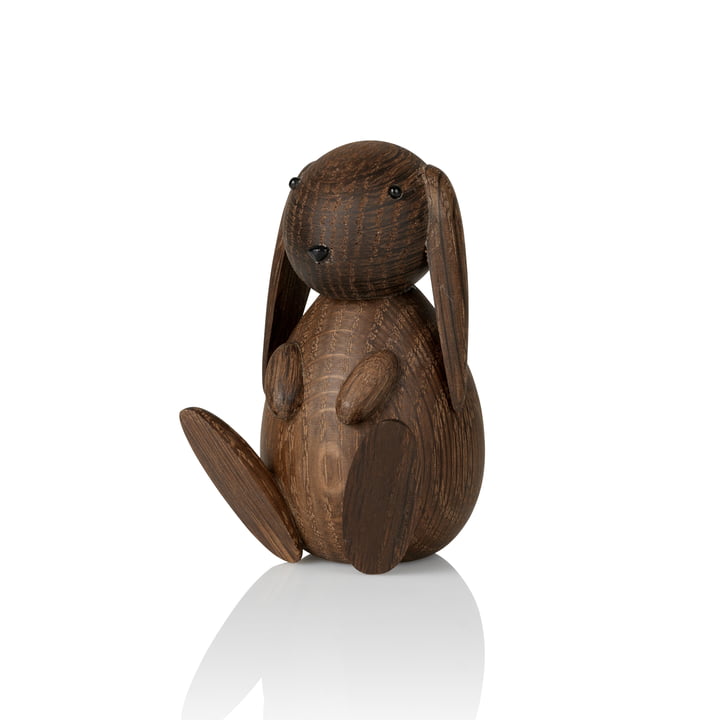Bunny træfigur H 8,5 cm af Lucie Kaas røget i egetræ