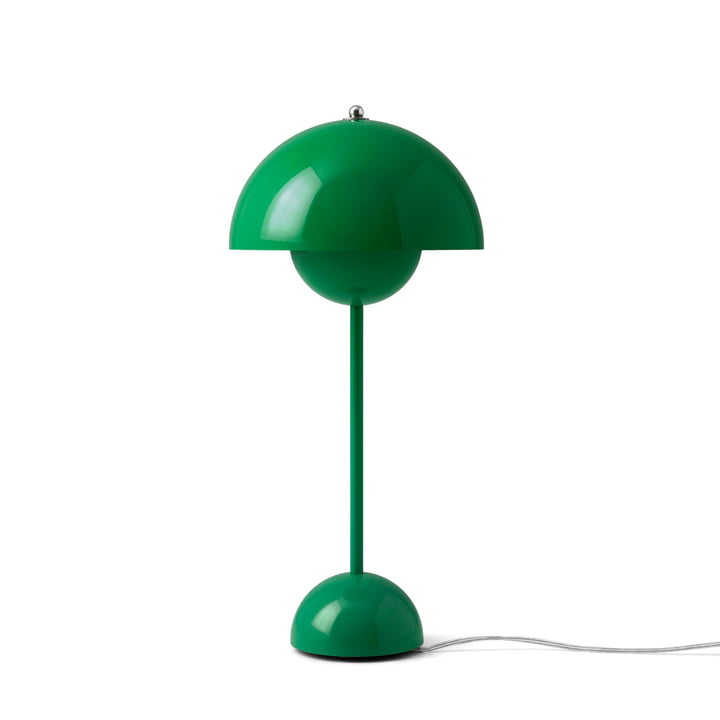 FlowerPot bordlampe VP3 by & Tradition i signalgrøn