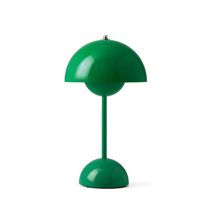 Flowerpot batteri bordlampe LED VP9 by & Tradition i farven signalgrøn