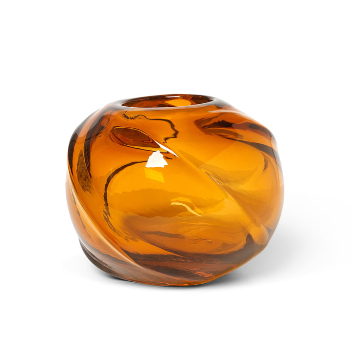 Water Swirl Vase fra ferm Levende i farven amber