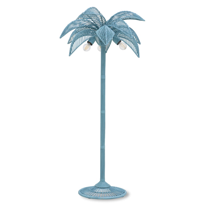 Palm gulvlampe af HKliving i farven grå-blå