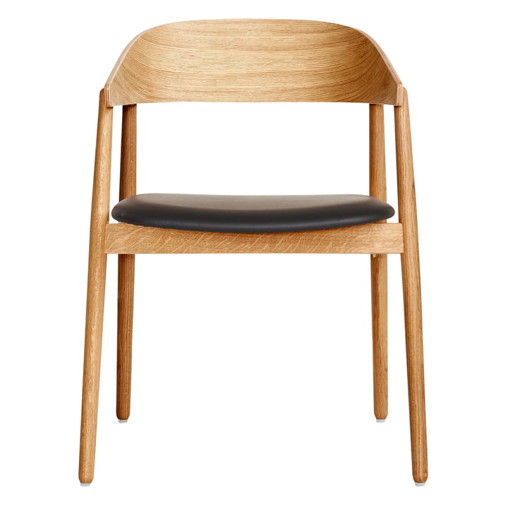 AC2 stol fra Andersen Furniture i mat lakeret eg / sort læder