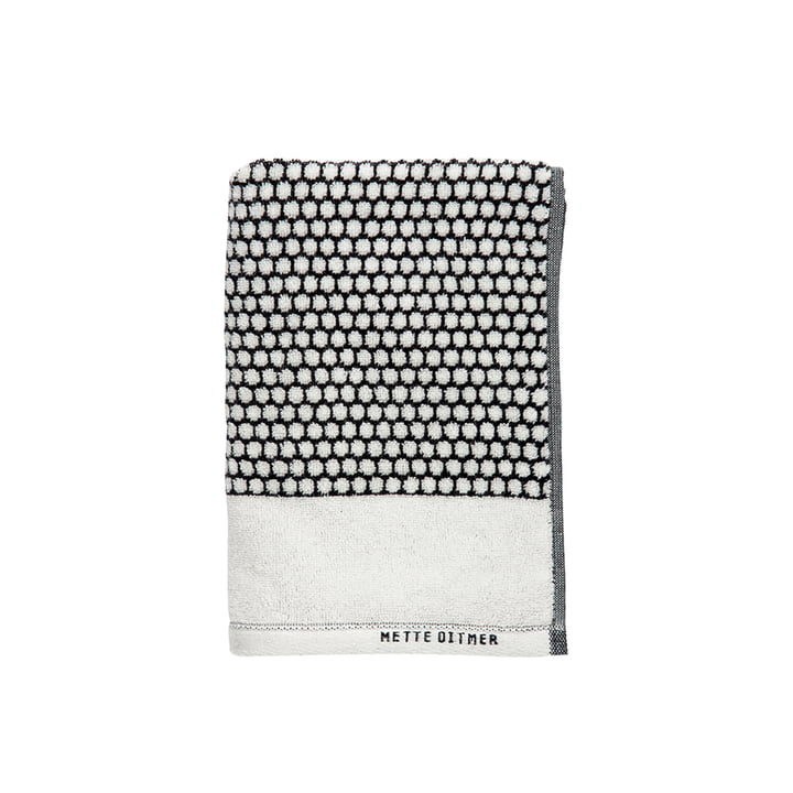 Grid gæstehåndklæde 38 x 60 cm af Mette Ditmer i sort / off-white