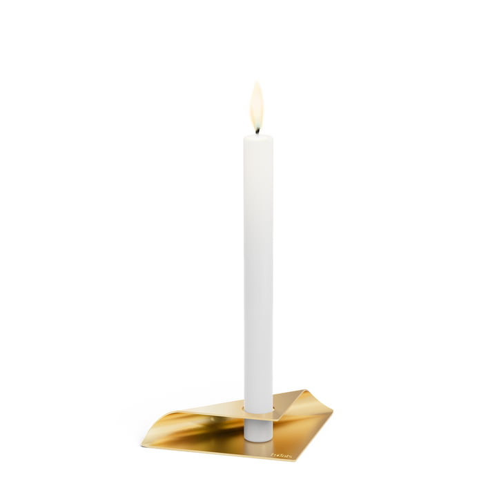 Square Candle lysestage af Höfats i guld
