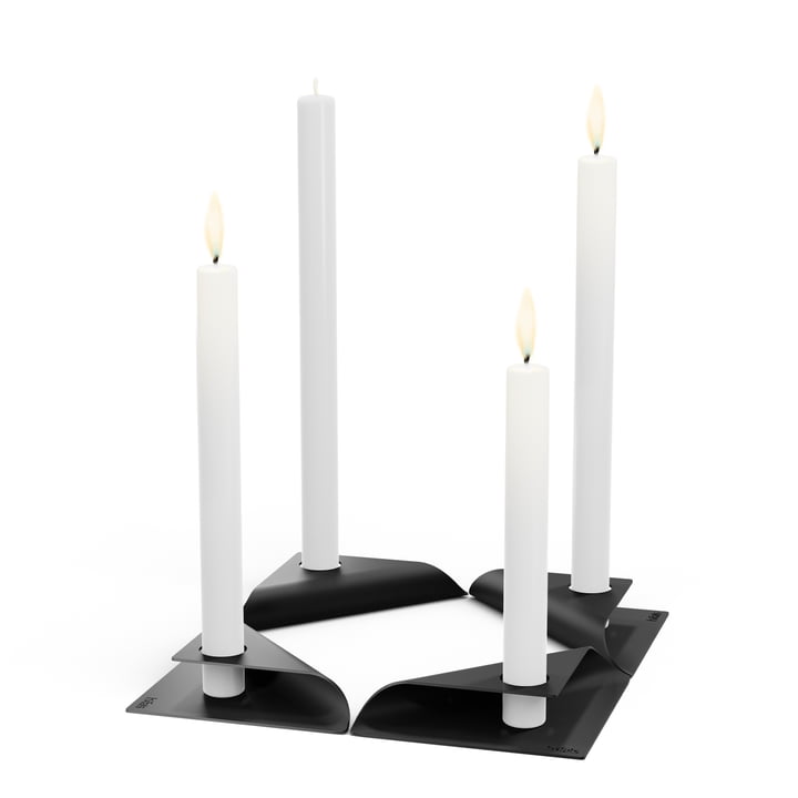 Square Candle lysestage af Höfats i sort (sæt af 4)