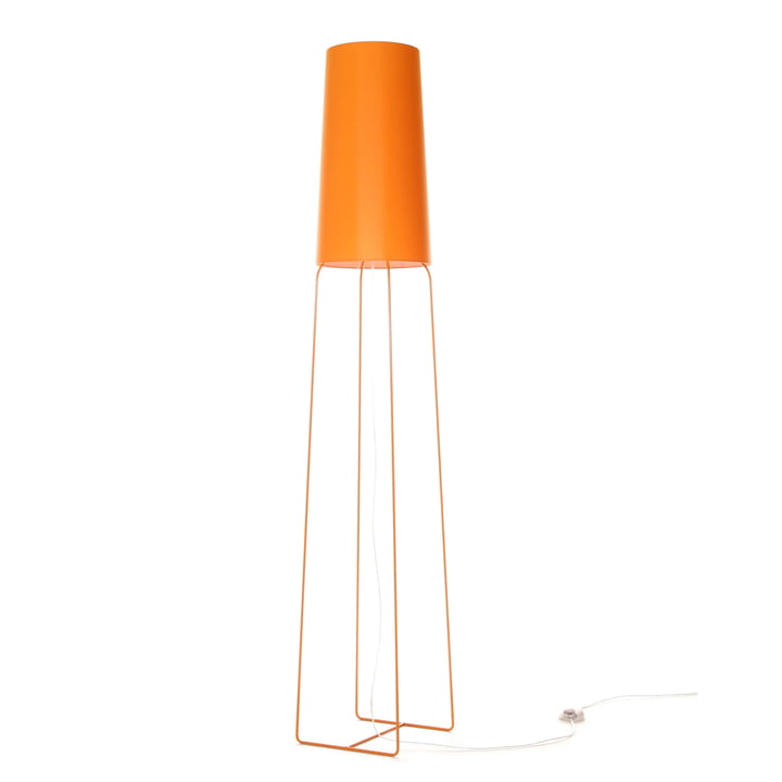 Slimsophie gulvlampe med LED-lysdæmper fra frauMaier i orange