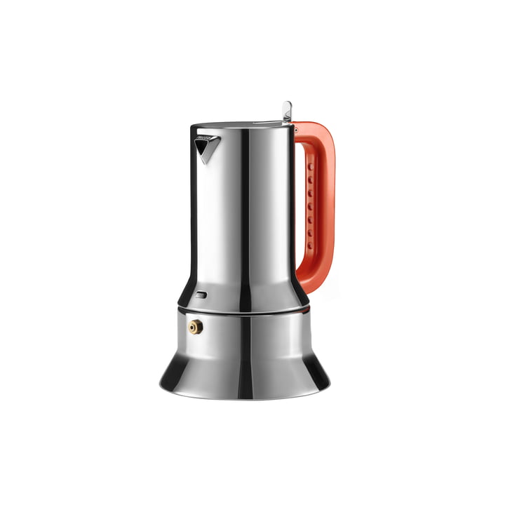 9090 manico forato espressomaskine induktion 15 cl fra Alessi i orange / rustfrit stål