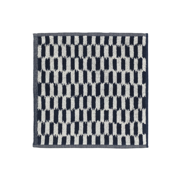 Piekana mini håndklæde 30 x 30 cm fra Marimekko i mørkeblå/råhvid