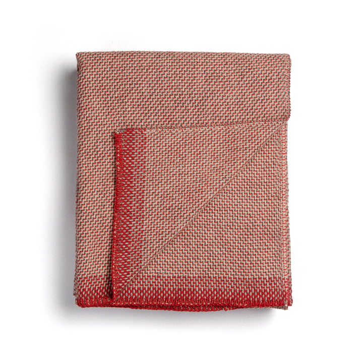 Una uldtæppe 200 x 150 cm fra Røros Tweed i lys rød
