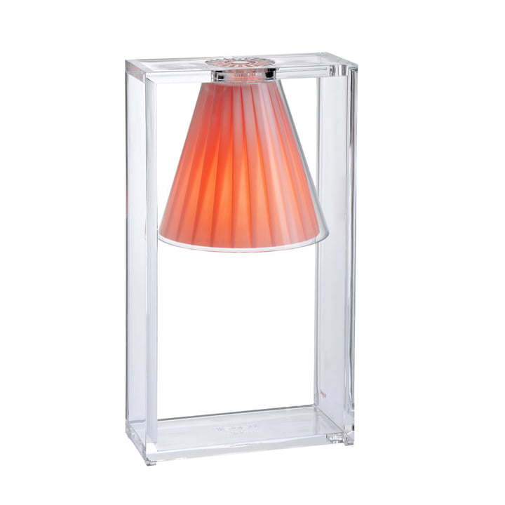 Lys-luft bordlampe, krystalklar / lyserød af Kartell