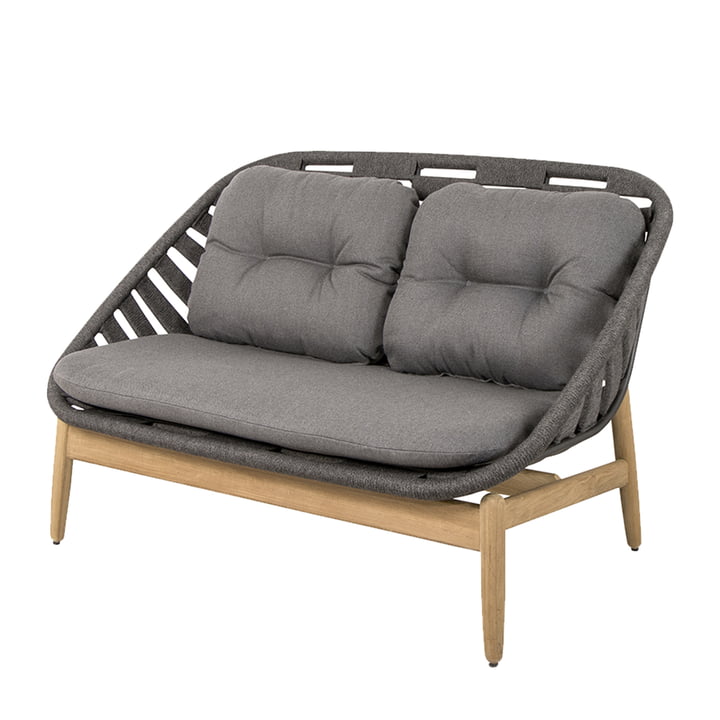 Strington Outdoor Sofa fra Cane-line i teak / mørkegrå udgave