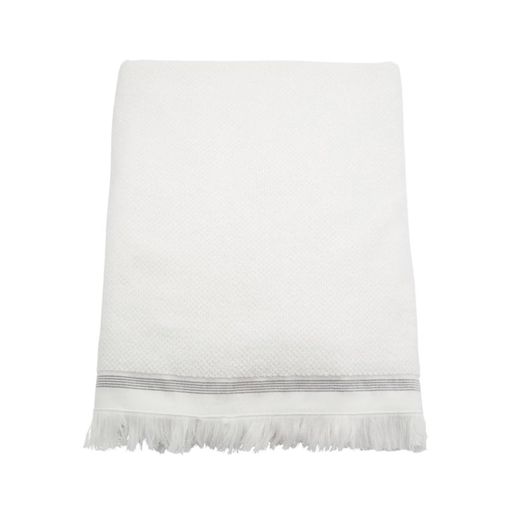 Stribet håndklæde, 100 x 180 cm fra Meraki i hvid/grå