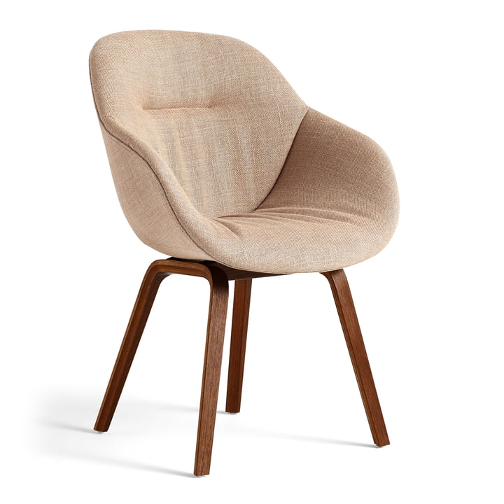 Hay - AAC 123 Soft Chair, valnøddelakeret/ linned gitter, mørk beige