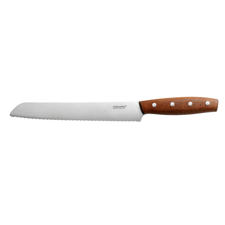 Norr brødkniv 21 cm fra Fiksars i rustfrit stål/ahorn