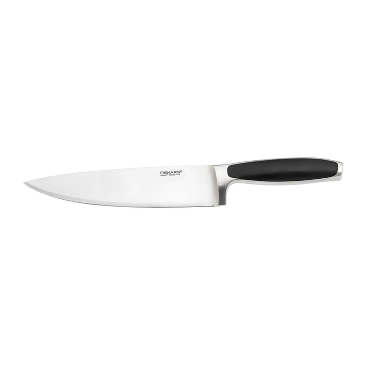 Royal kokkekniv 21 cm fra Fiskars i rustfrit stål/sort