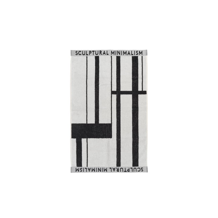 Minimal håndklæde, 50 x 80 cm i sort/råhvid af Kristina Dam Studio .
