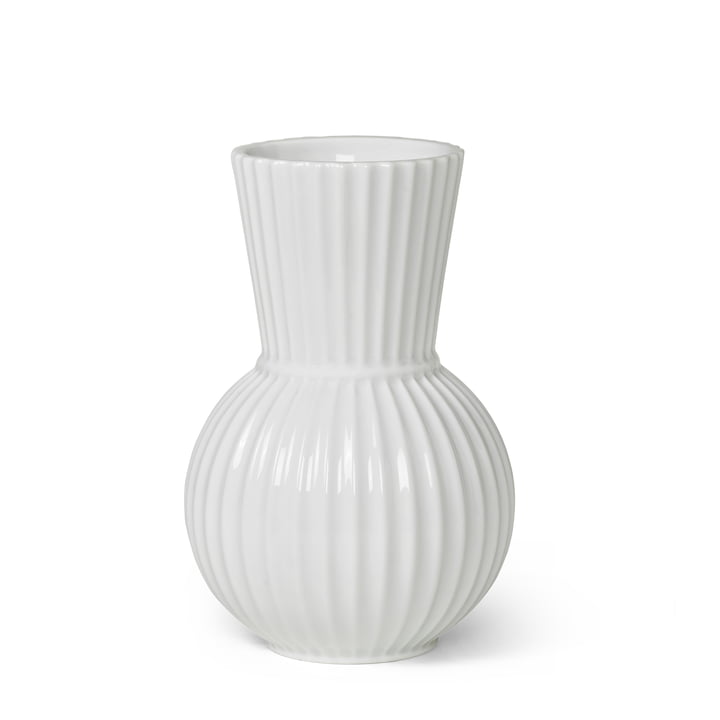 Lyngby Tura vase, H 18 cm i hvid fra Lyngby Porcelæn
