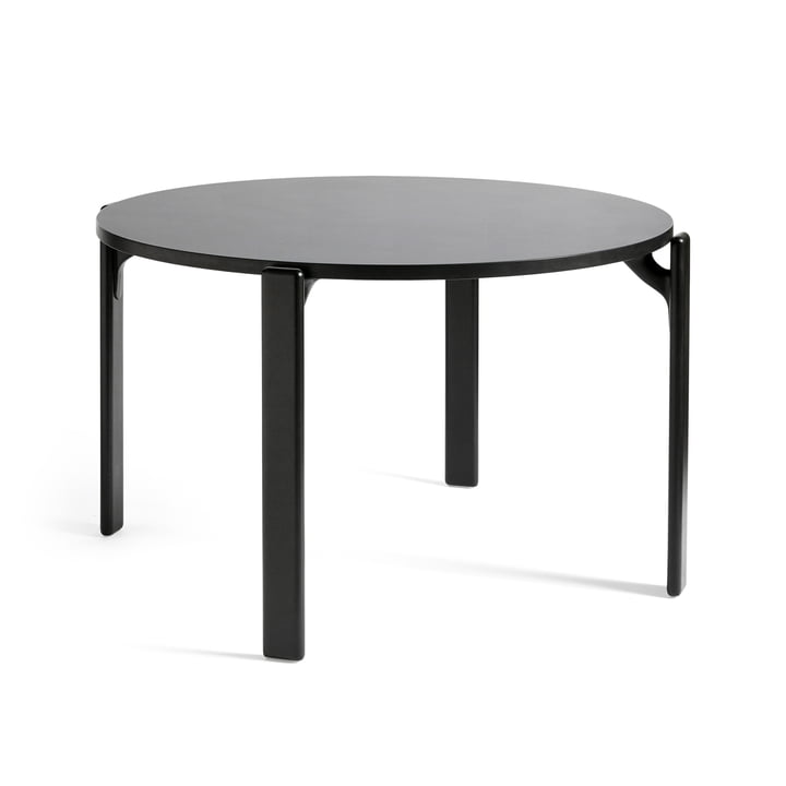Rey spisebord, Ø 128,5 cm, deep black / vulcano laminat fra Hay