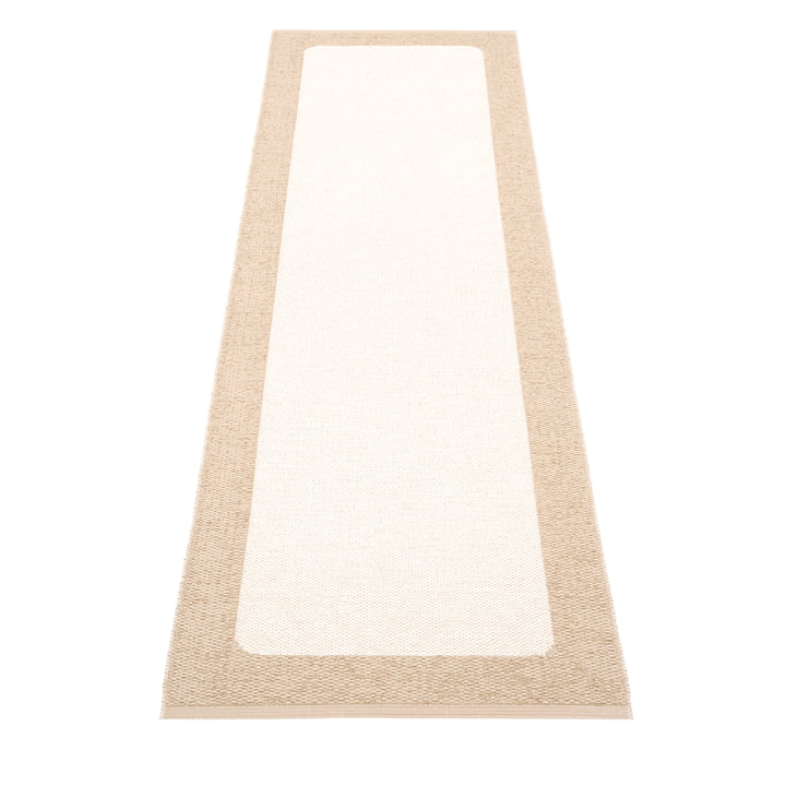 Ilda vendbart tæppe, 70 x 240 cm, beige/vanilje fra Pappelina