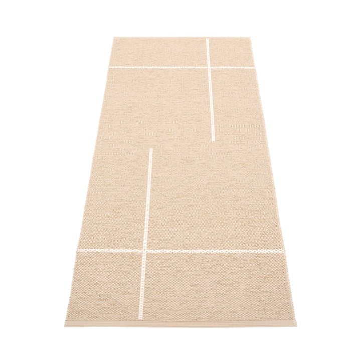 Fred vendbart tæppe, 70 x 180 cm, beige/vanilje fra Pappelina