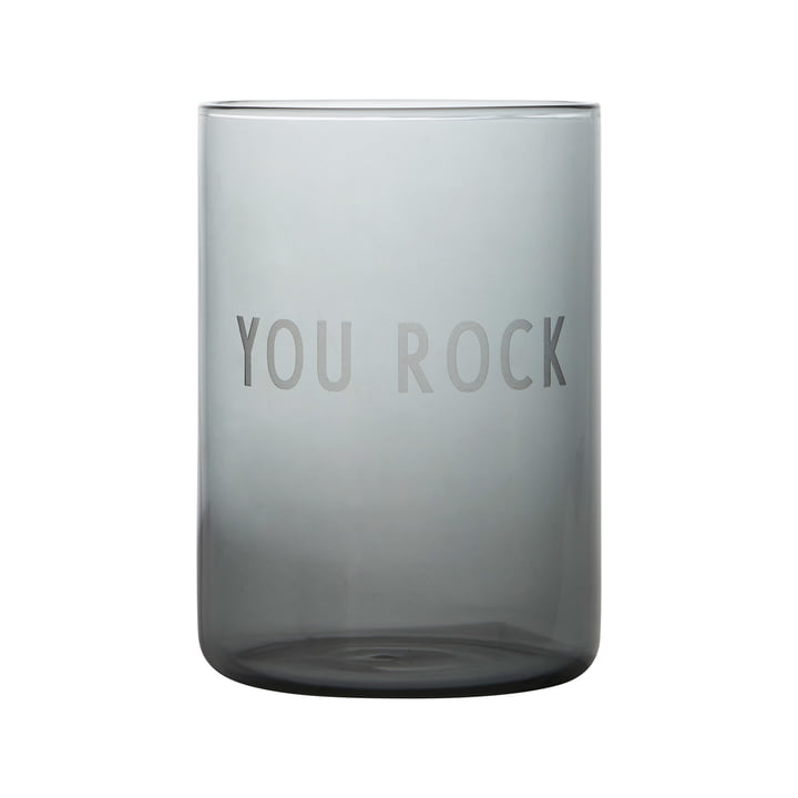AJ Favourite drikkeglas i You Rock / soft black fra Design Letters