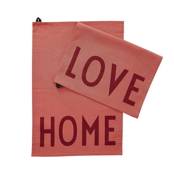 Favourite viskestykke, Love Home i terracotta (sæt med 2) fra Design Letters