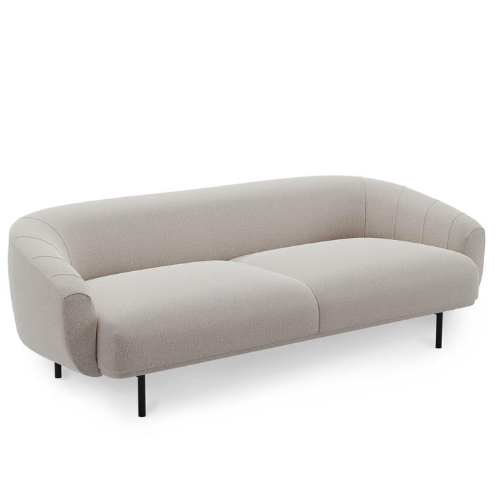 Plis 3-personers sofa fra Northern i farverne sort / lysegrå (Kvadrat Brusvik 02)