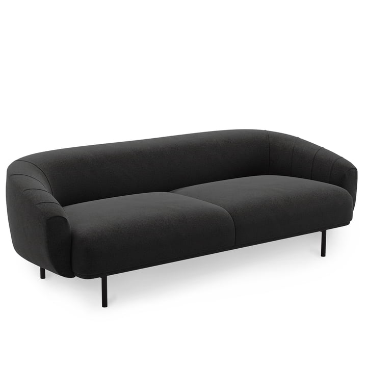 Plis 3-personers sofa fra Northern i farverne sort / mørkegrå (Kvadrat Brusvik 08)