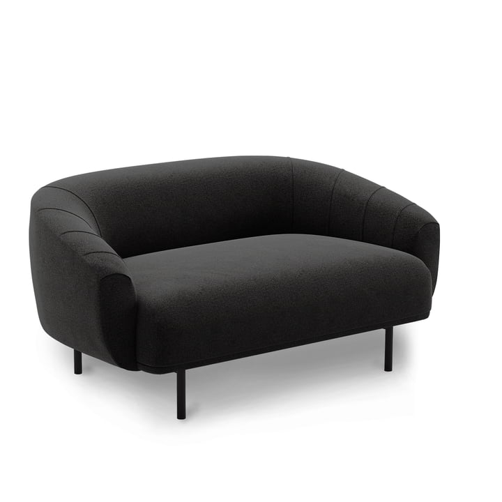 Plis 2-personers sofa fra Northern i farverne sort / mørkegrå (Kvadrat Brusvik 08)