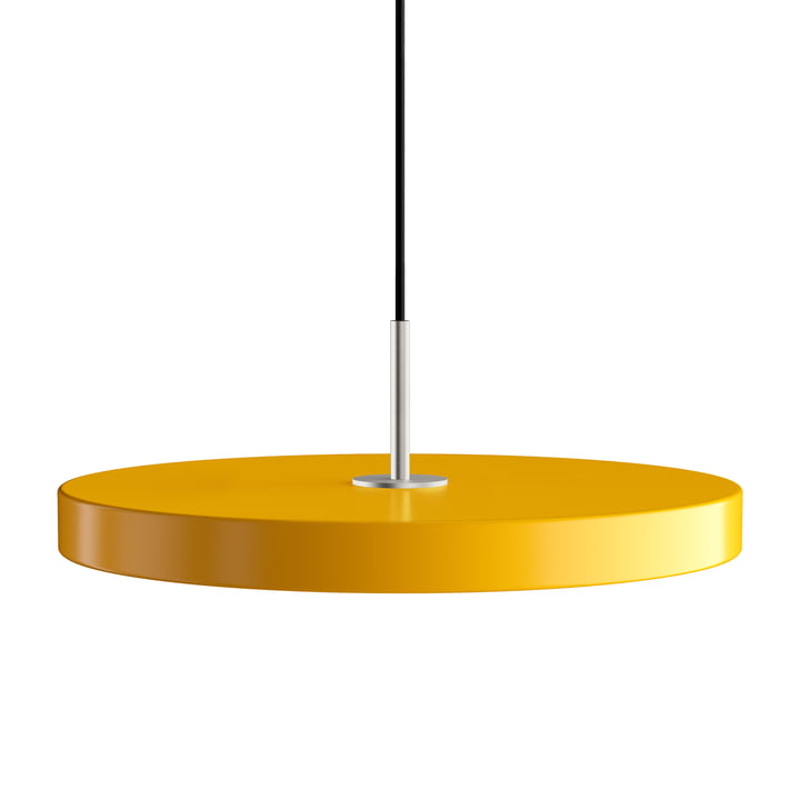 Asteria LED pendlen fra Umage i stål / safran gul