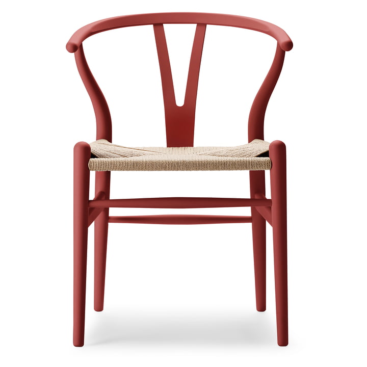 CH24 Wishbone Chair, blød falu /naturvævet af Carl Hansen