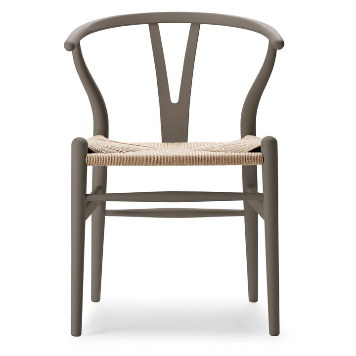CH24 Wishbone Chair, blød slate /naturvævet af Carl Hansen